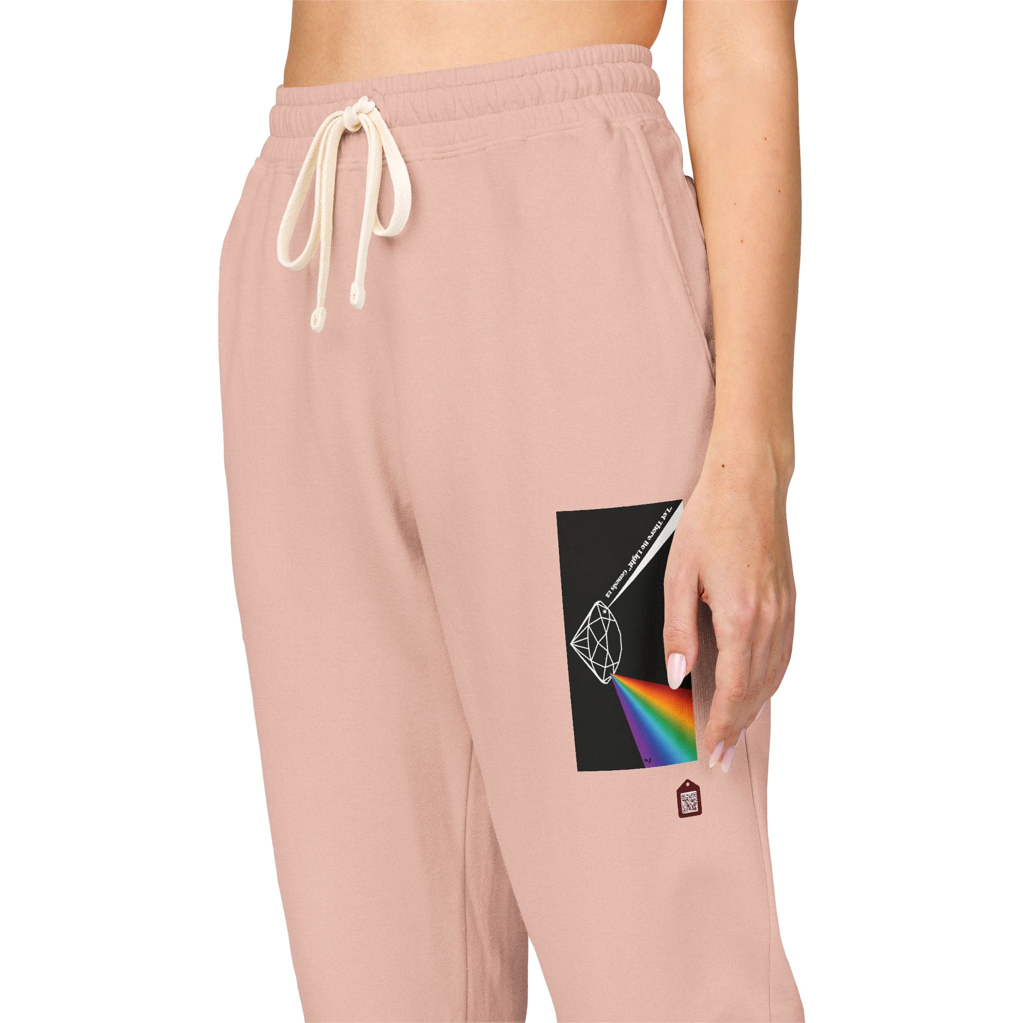 Fleece Sweatpants with Prism Bible Verse Pocket Graphic