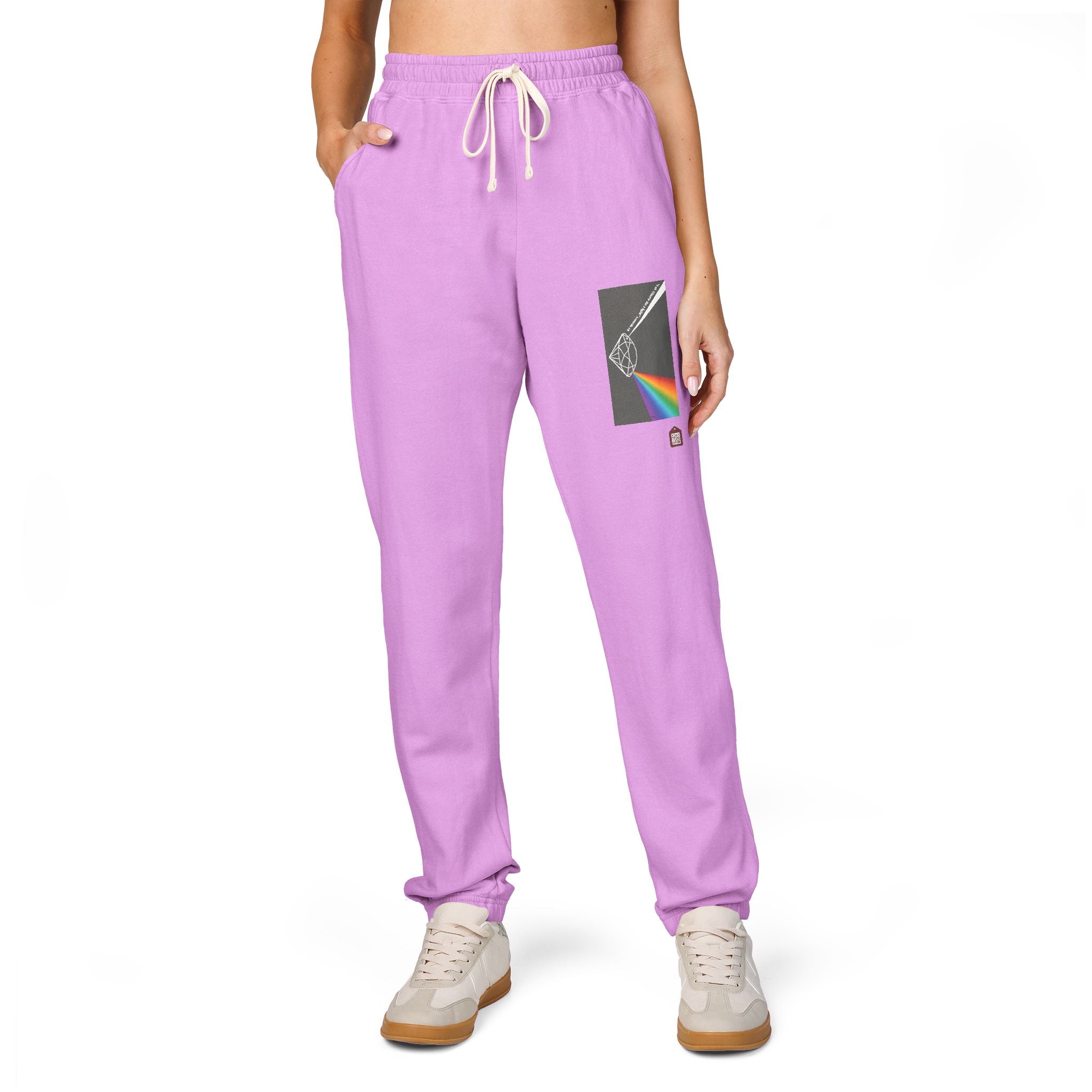 Fleece Sweatpants with Prism Bible Verse Pocket Graphic