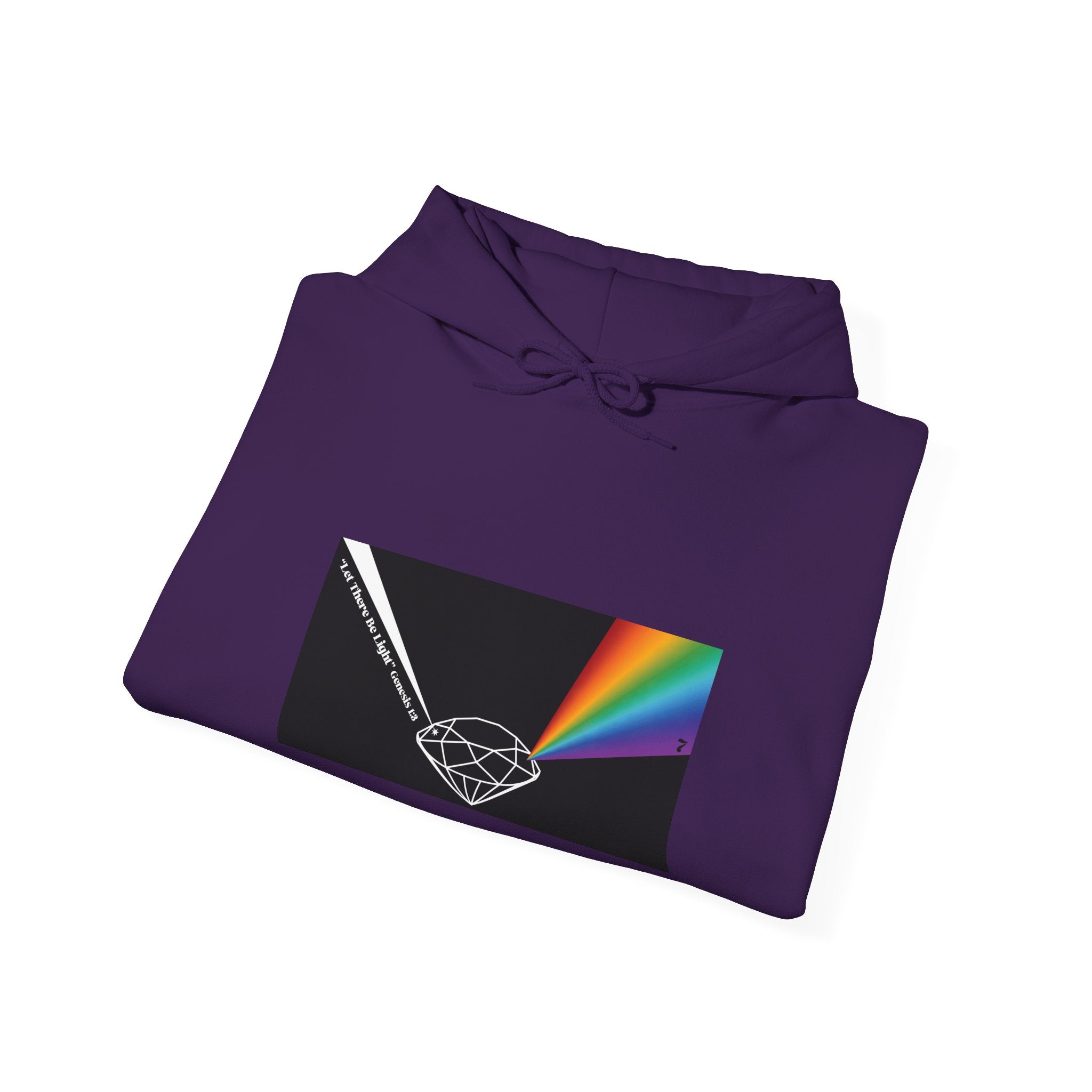 Unisex Prism Diamond "Let There Be Light" Hoodie | Rainbow Spectrum Prism Hooded Sweatshirt