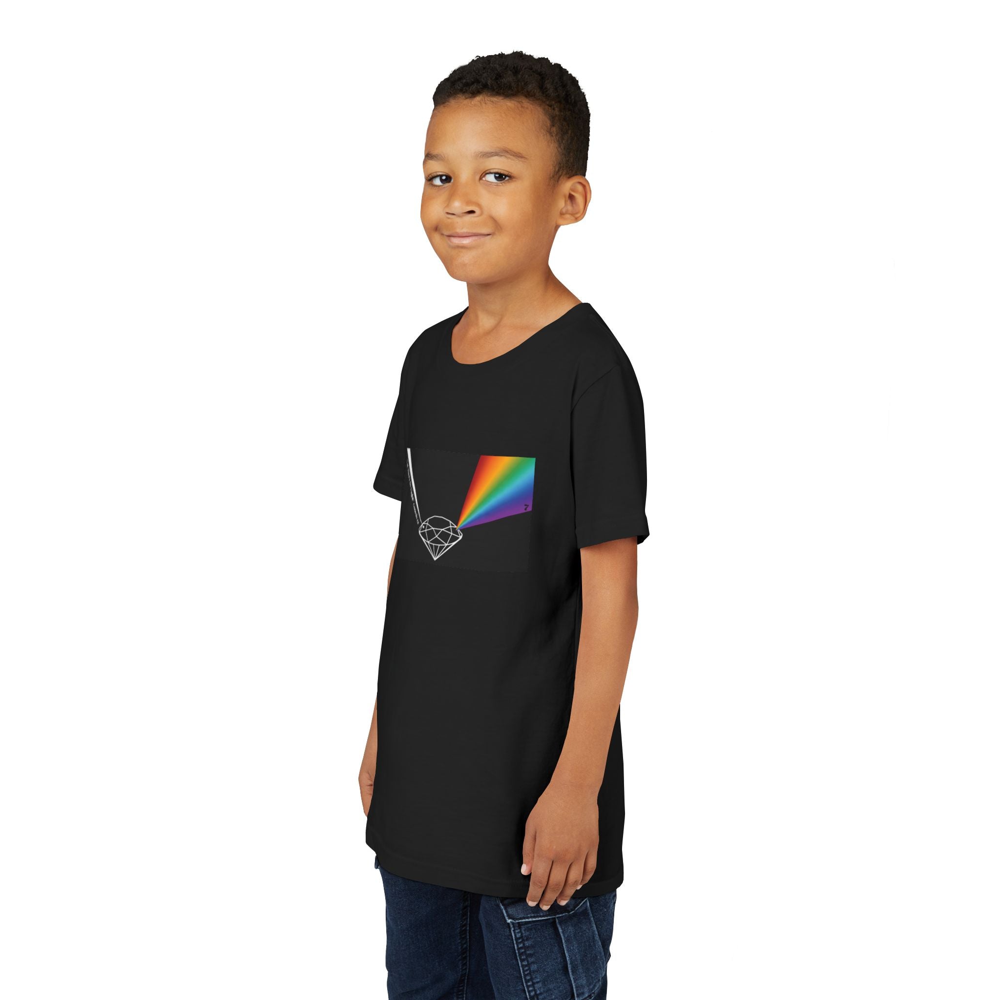Youth Tee — Prism Diamond Rainbow Graphic Shirt