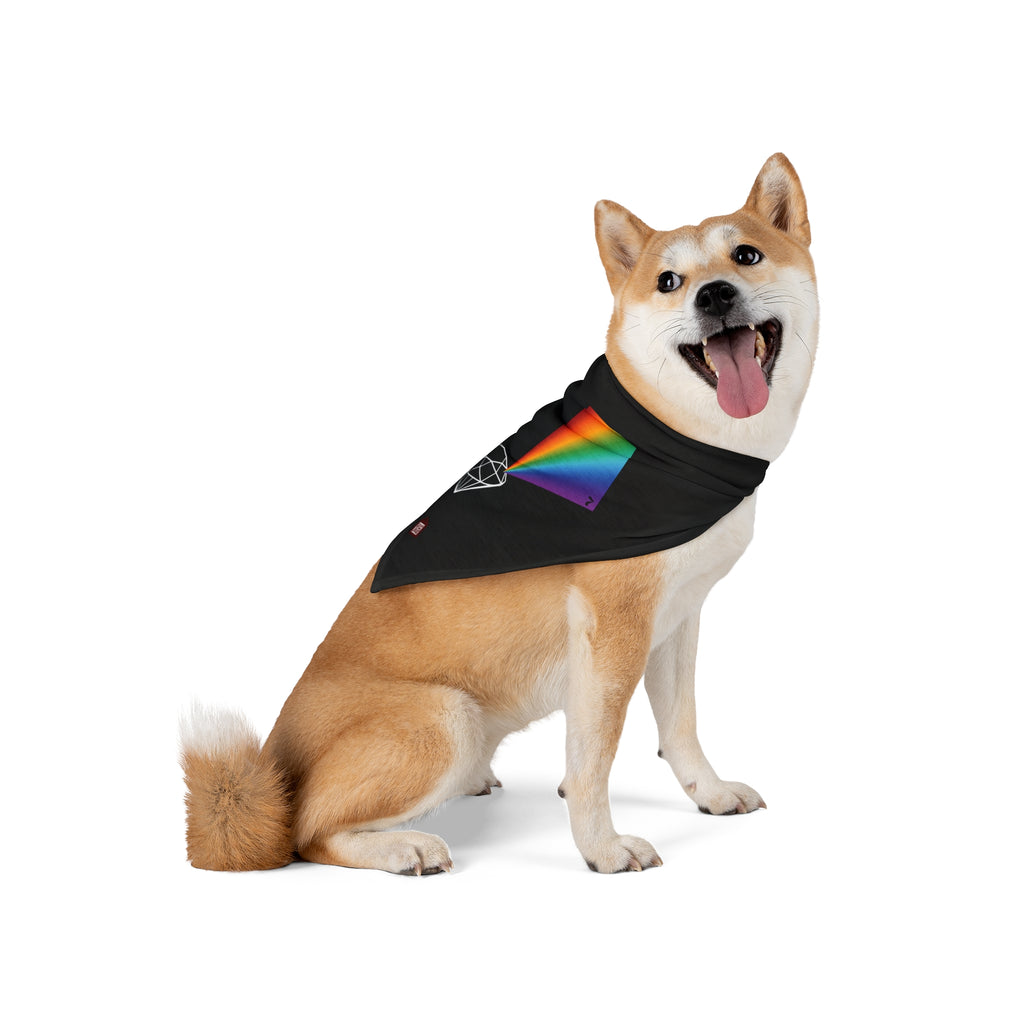 Prism Diamond Pet Bandana — Rainbow Light Dog & Cat Scarf