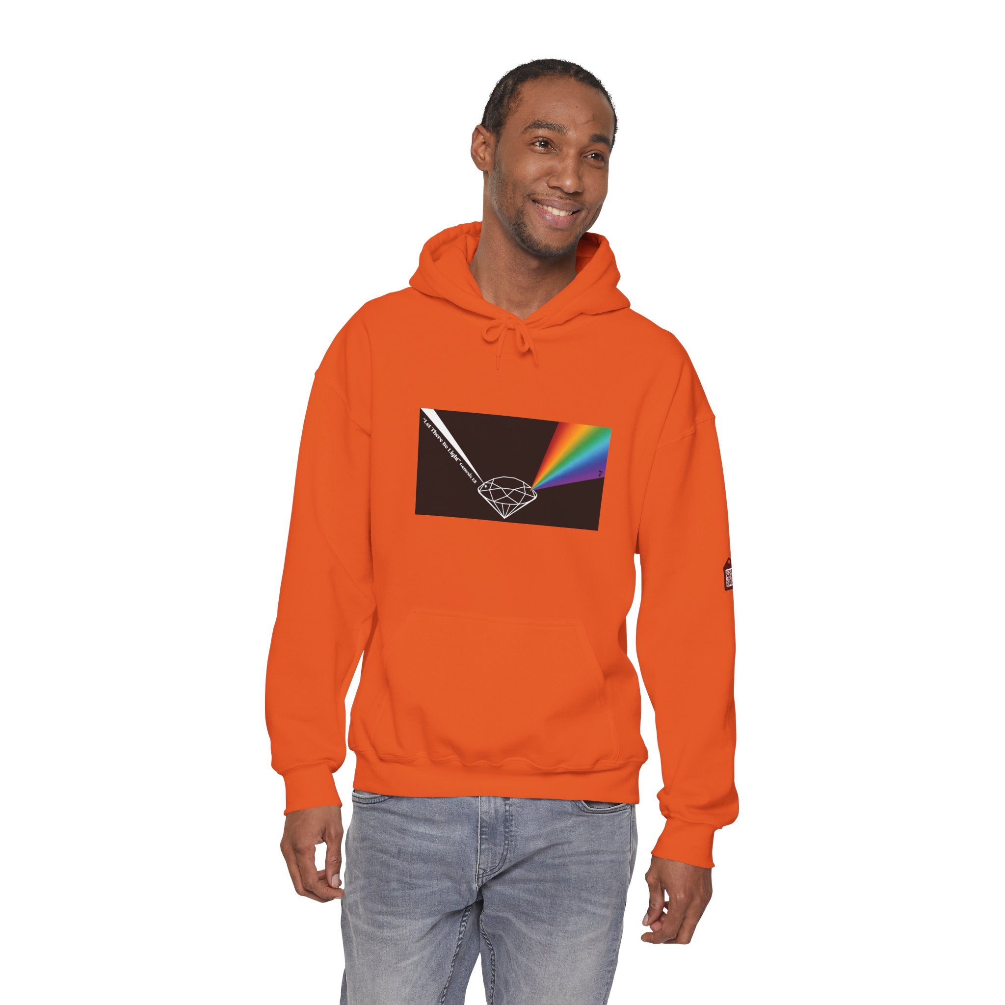 Unisex Prism Diamond "Let There Be Light" Hoodie | Rainbow Spectrum Prism Hooded Sweatshirt