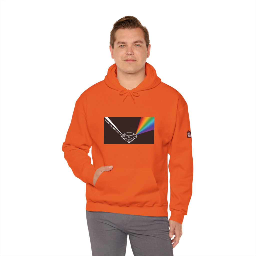 Unisex Prism Diamond "Let There Be Light" Hoodie | Rainbow Spectrum Prism Hooded Sweatshirt