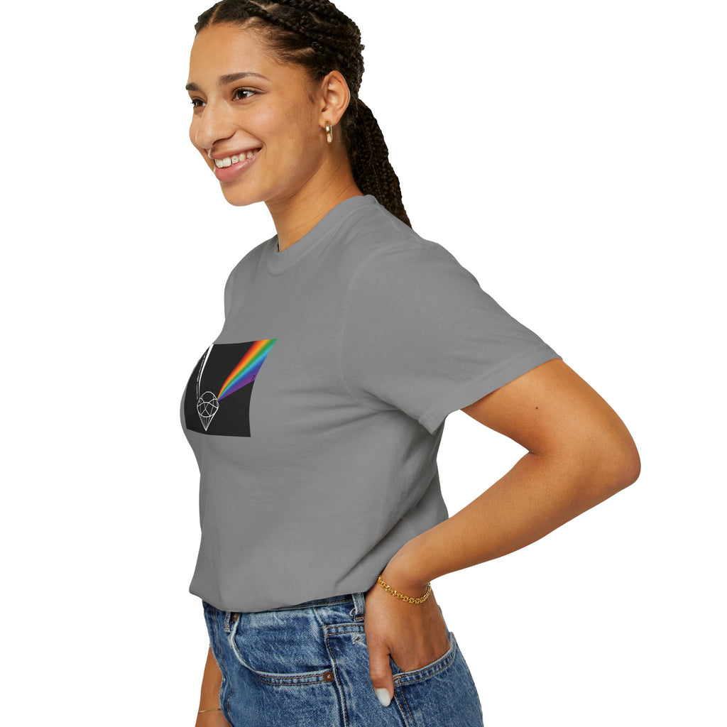 Prism Diamond Tee — Rainbow "Let There Be Light" Spectrum Graphic T-Shirt