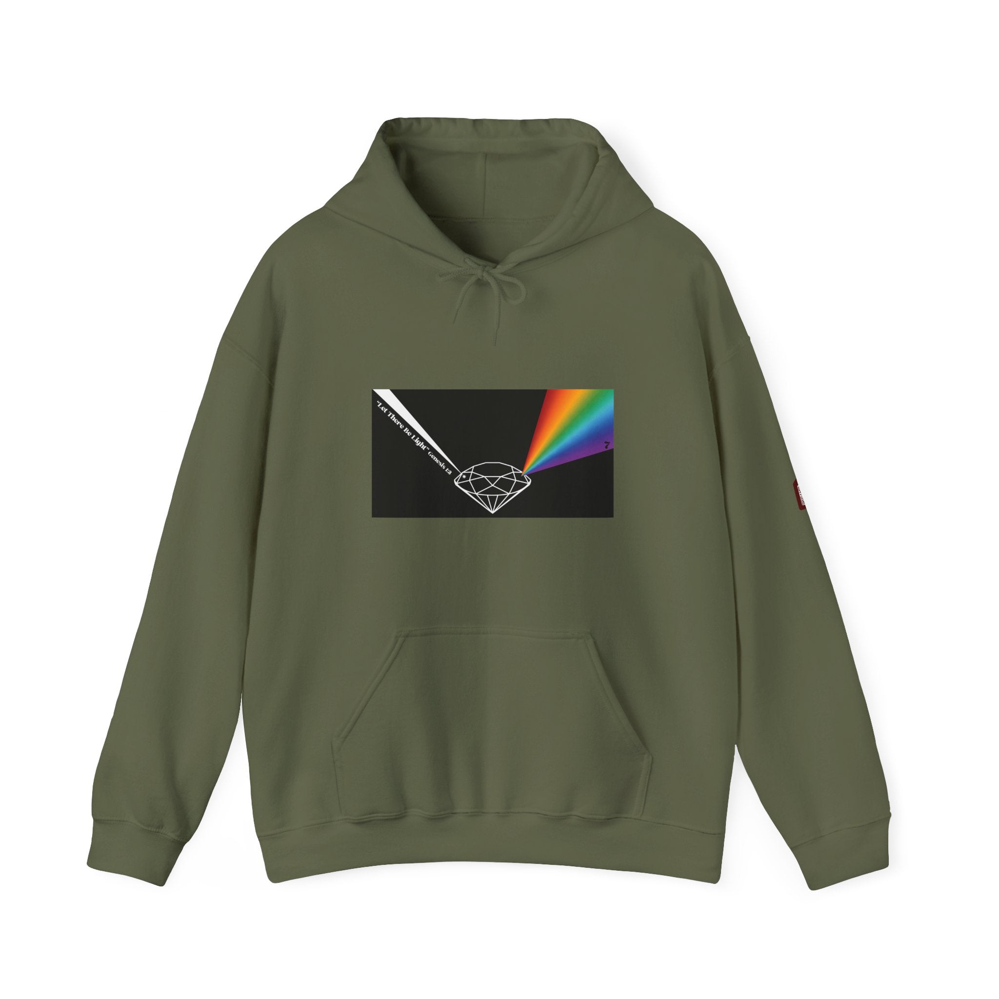 Unisex Prism Diamond "Let There Be Light" Hoodie | Rainbow Spectrum Prism Hooded Sweatshirt