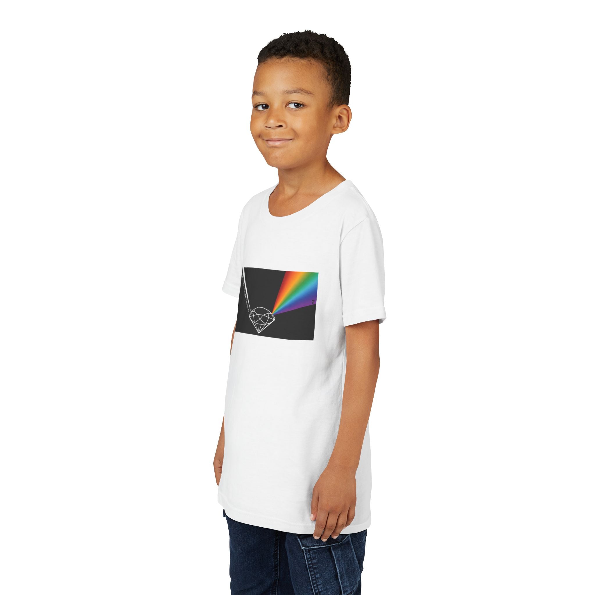 Youth Tee — Prism Diamond Rainbow Graphic Shirt