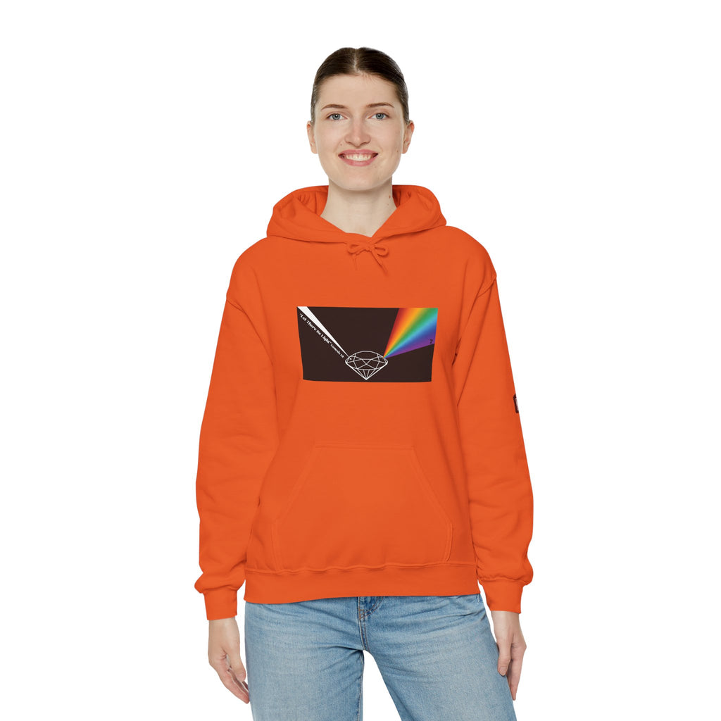 Unisex Prism Diamond "Let There Be Light" Hoodie | Rainbow Spectrum Prism Hooded Sweatshirt
