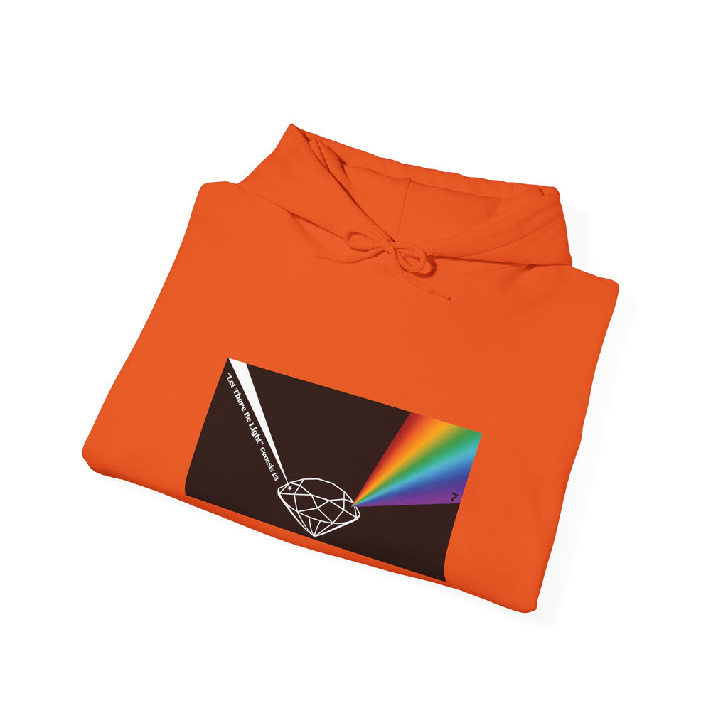 Unisex Prism Diamond "Let There Be Light" Hoodie | Rainbow Spectrum Prism Hooded Sweatshirt