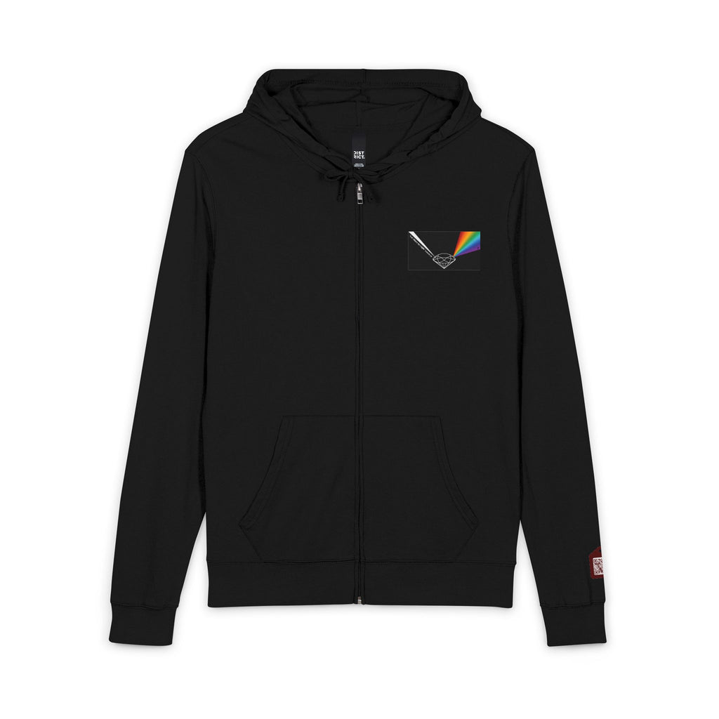 Prism "Let There Be Light" Full-Zip Hoodie — Rainbow Spectrum Pocket Graphic