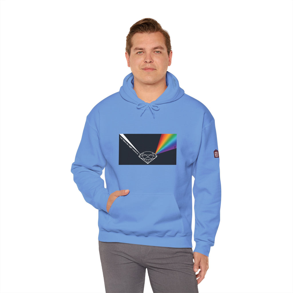 Unisex Prism Diamond "Let There Be Light" Hoodie | Rainbow Spectrum Prism Hooded Sweatshirt