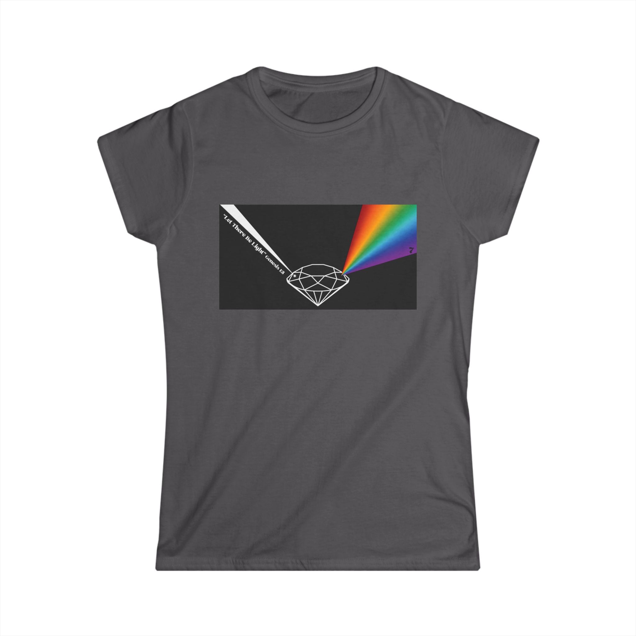 Women's Prism Diamond Tee — Rainbow "Let There Be Light" Graphic T-Shirt