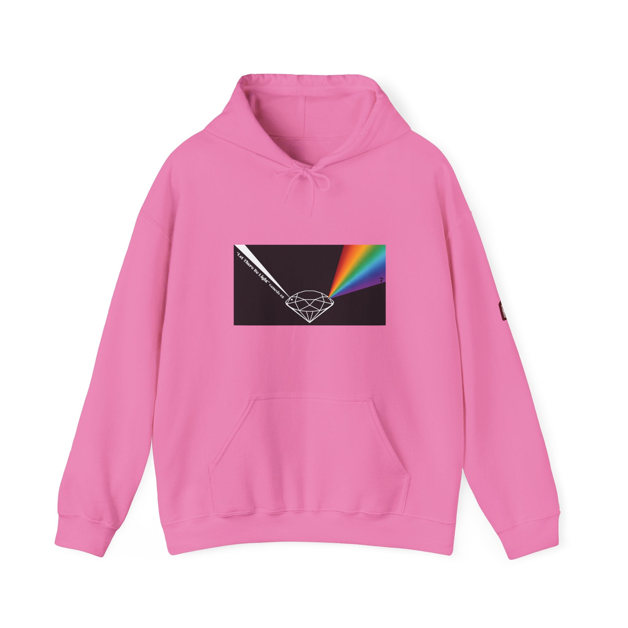 Unisex Prism Diamond "Let There Be Light" Hoodie | Rainbow Spectrum Prism Hooded Sweatshirt