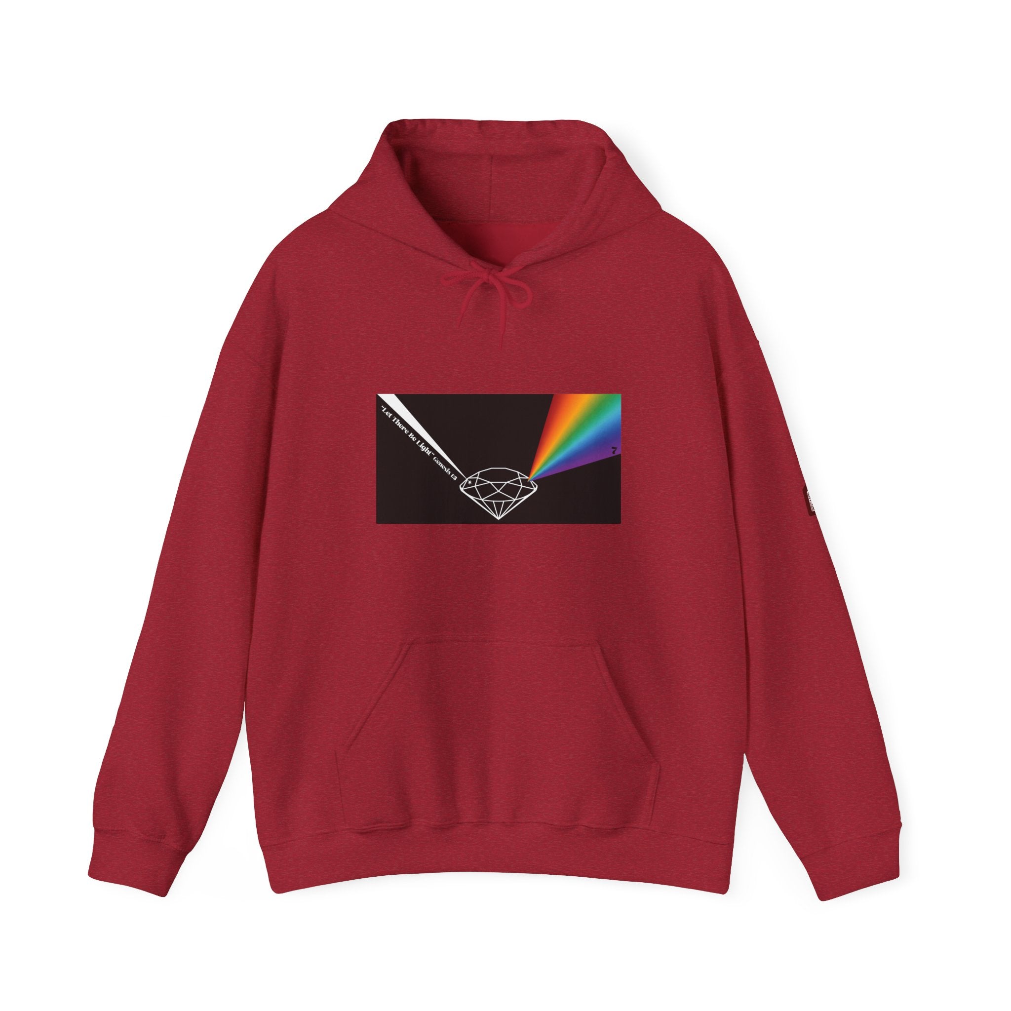 Unisex Prism Diamond "Let There Be Light" Hoodie | Rainbow Spectrum Prism Hooded Sweatshirt