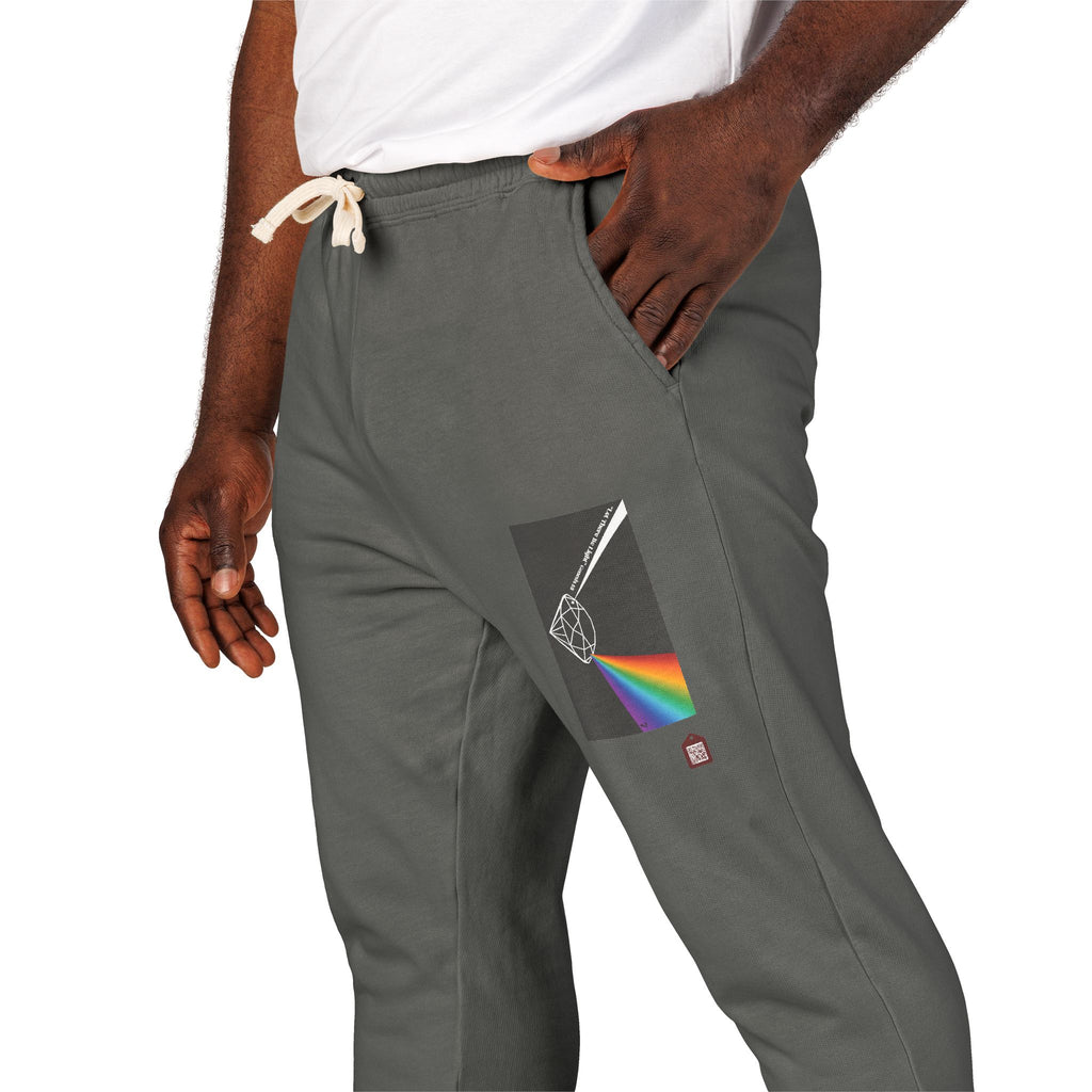 Fleece Sweatpants with Prism Bible Verse Pocket Graphic