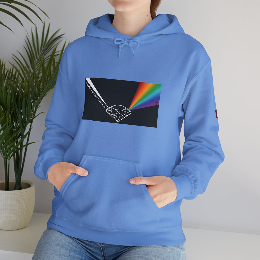 Unisex Prism Diamond "Let There Be Light" Hoodie | Rainbow Spectrum Prism Hooded Sweatshirt