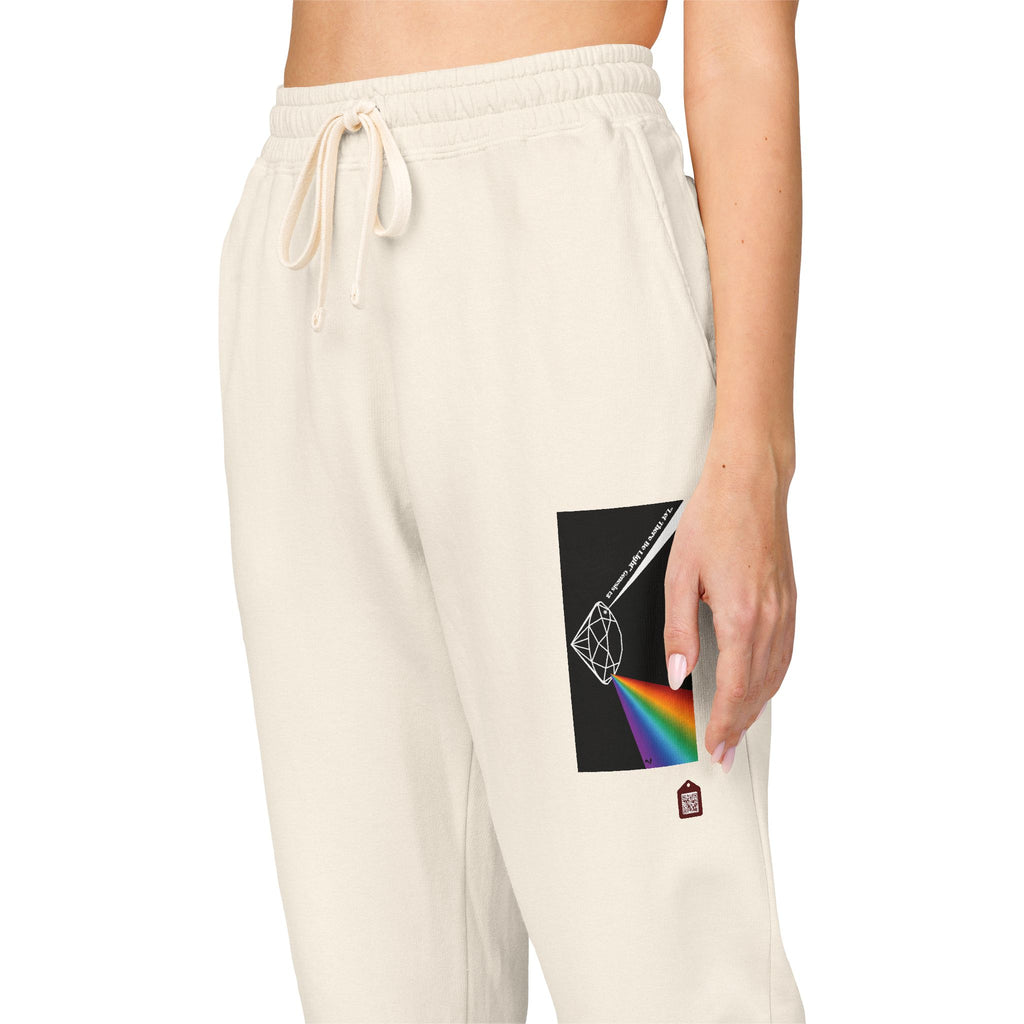 Fleece Sweatpants with Prism Bible Verse Pocket Graphic