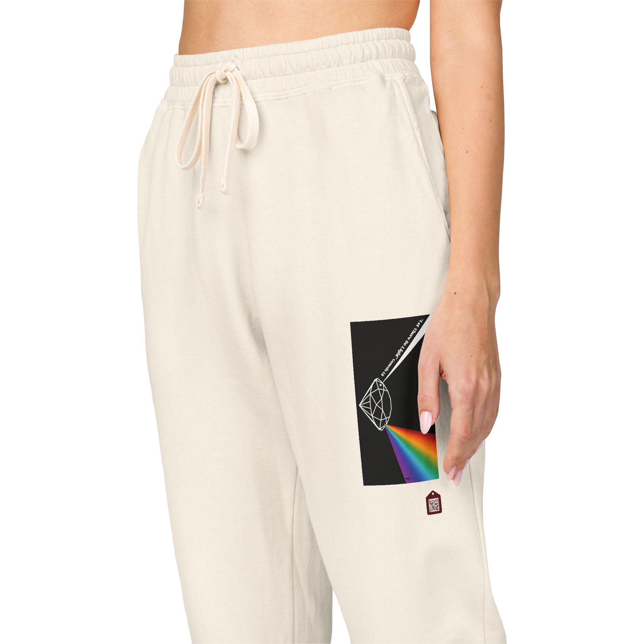 Fleece Sweatpants with Prism Bible Verse Pocket Graphic