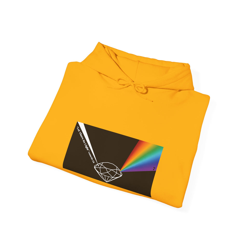 Unisex Prism Diamond "Let There Be Light" Hoodie | Rainbow Spectrum Prism Hooded Sweatshirt