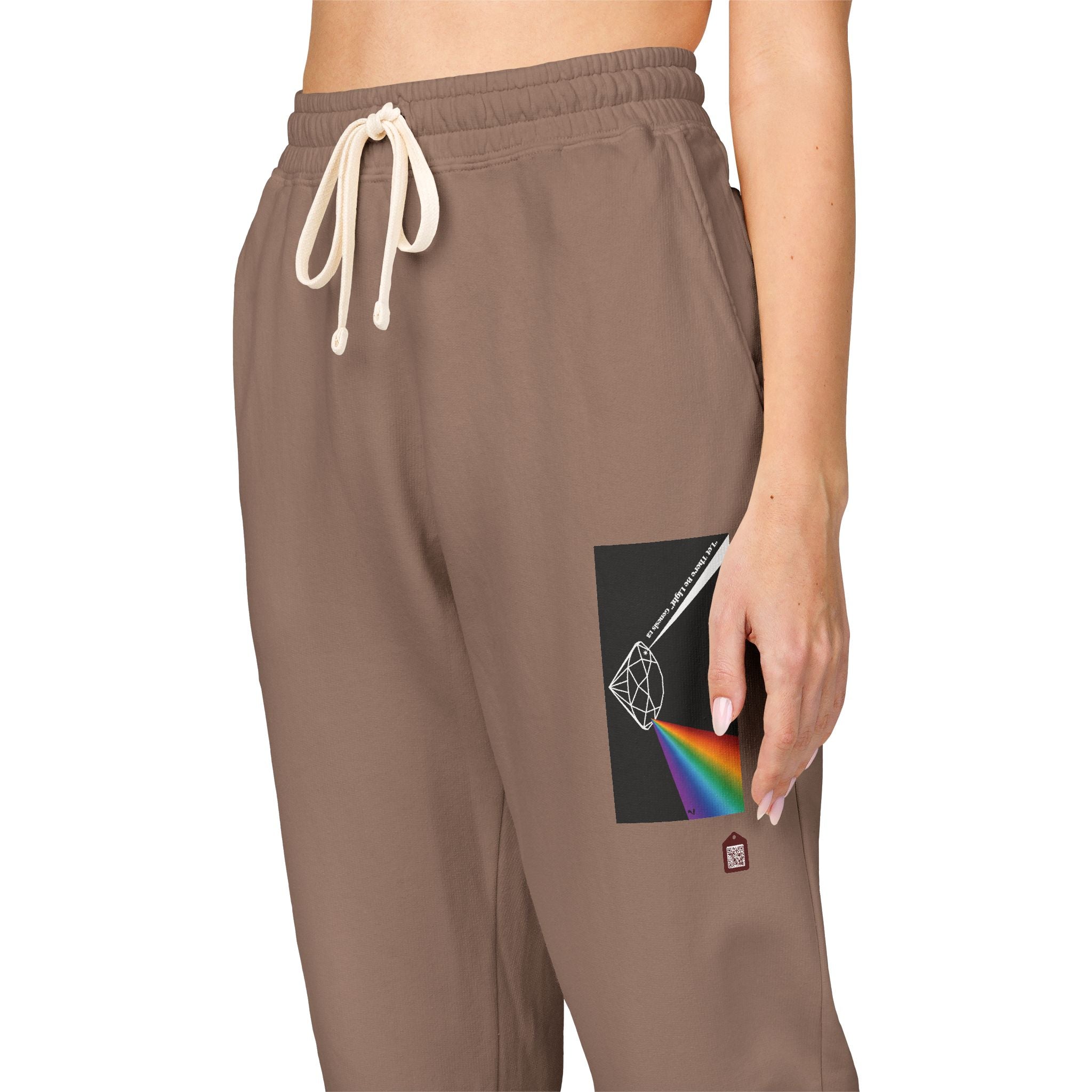 Fleece Sweatpants with Prism Bible Verse Pocket Graphic
