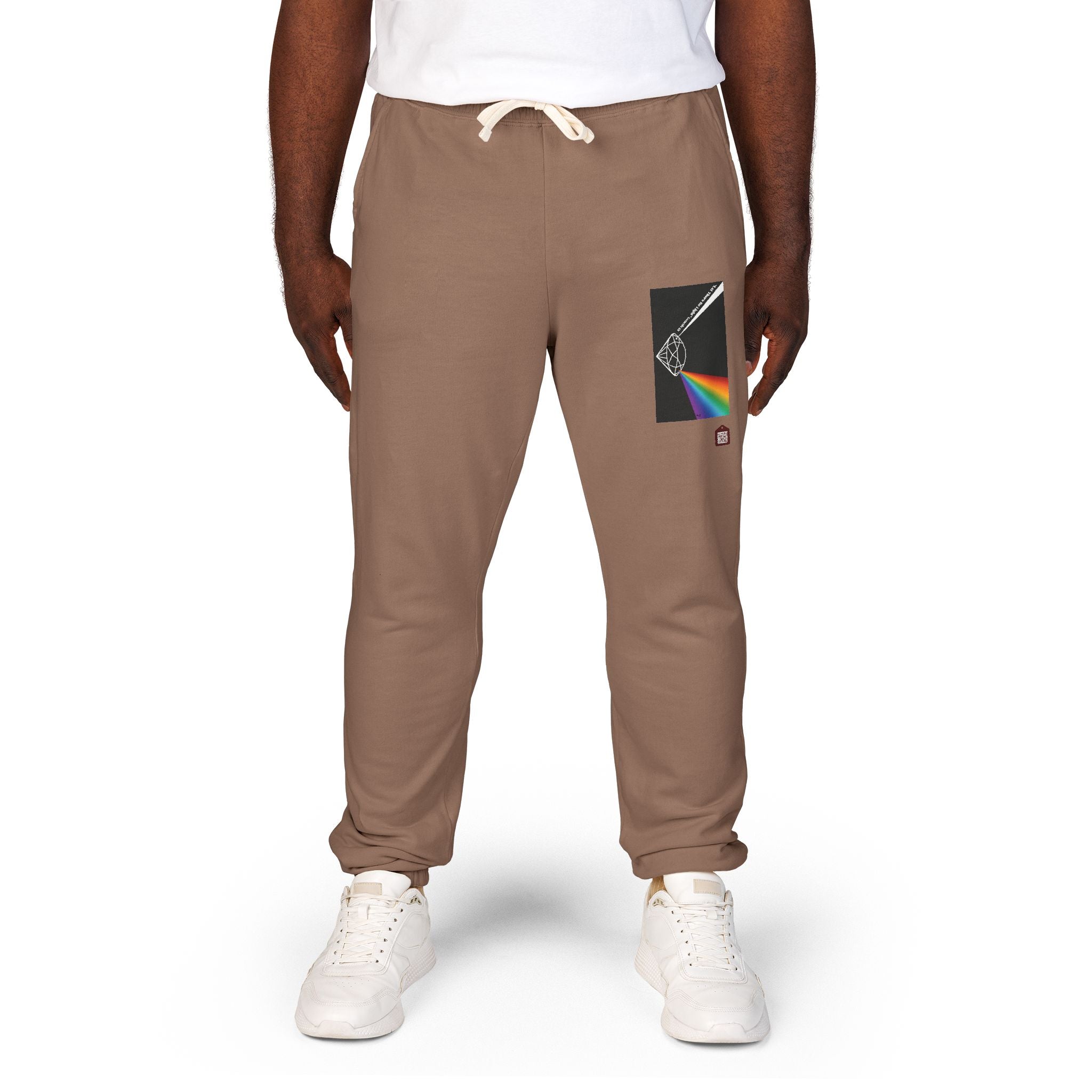 Fleece Sweatpants with Prism Bible Verse Pocket Graphic