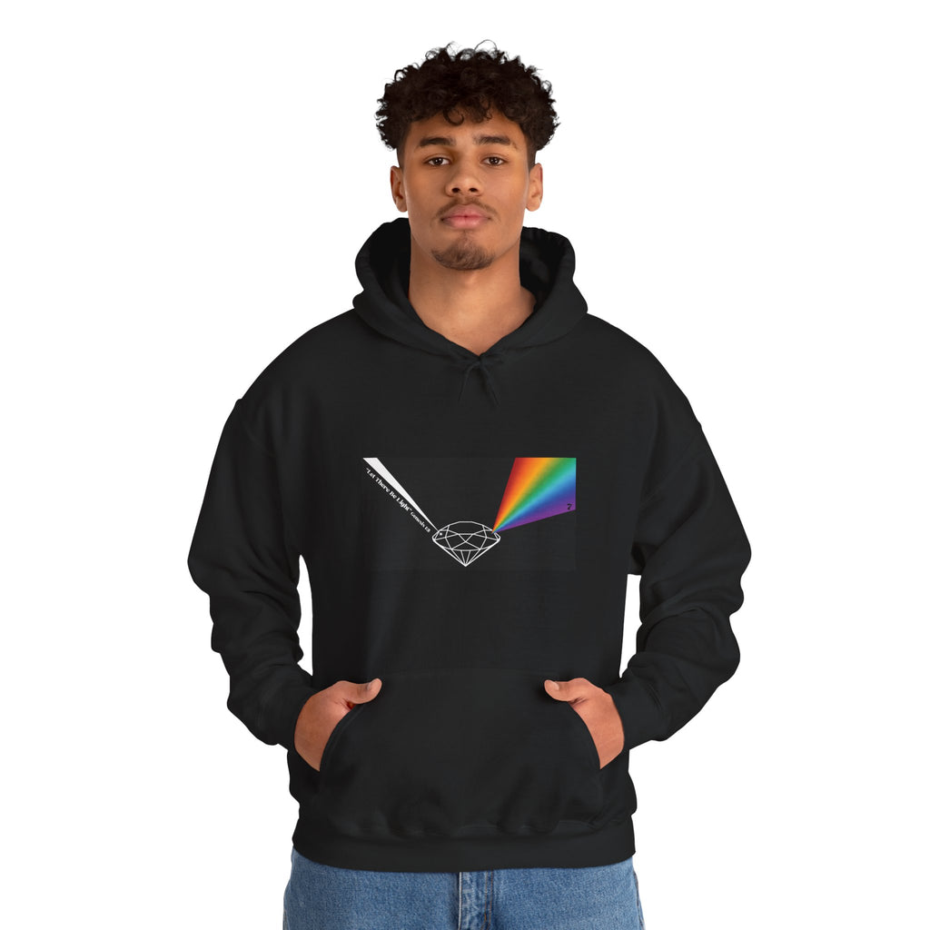 Unisex Prism Diamond "Let There Be Light" Hoodie | Rainbow Spectrum Prism Hooded Sweatshirt