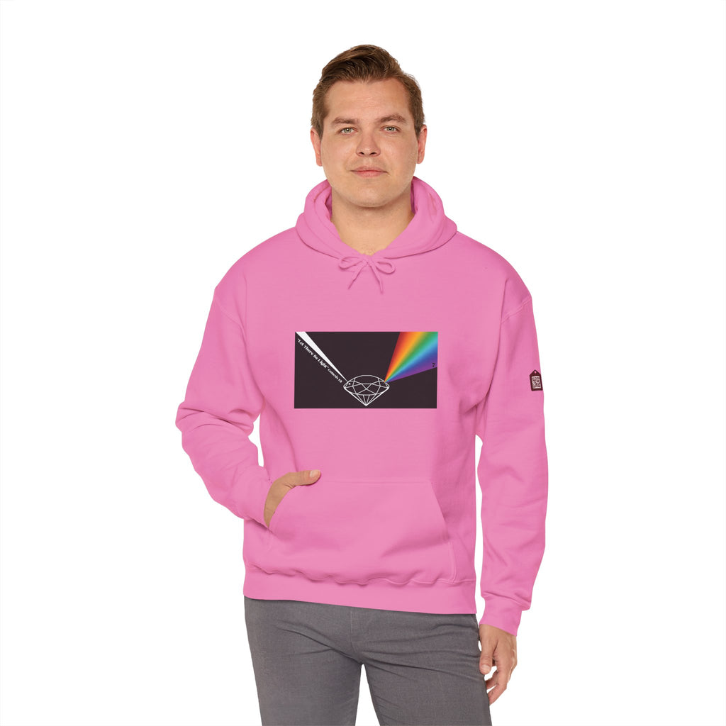 Unisex Prism Diamond "Let There Be Light" Hoodie | Rainbow Spectrum Prism Hooded Sweatshirt