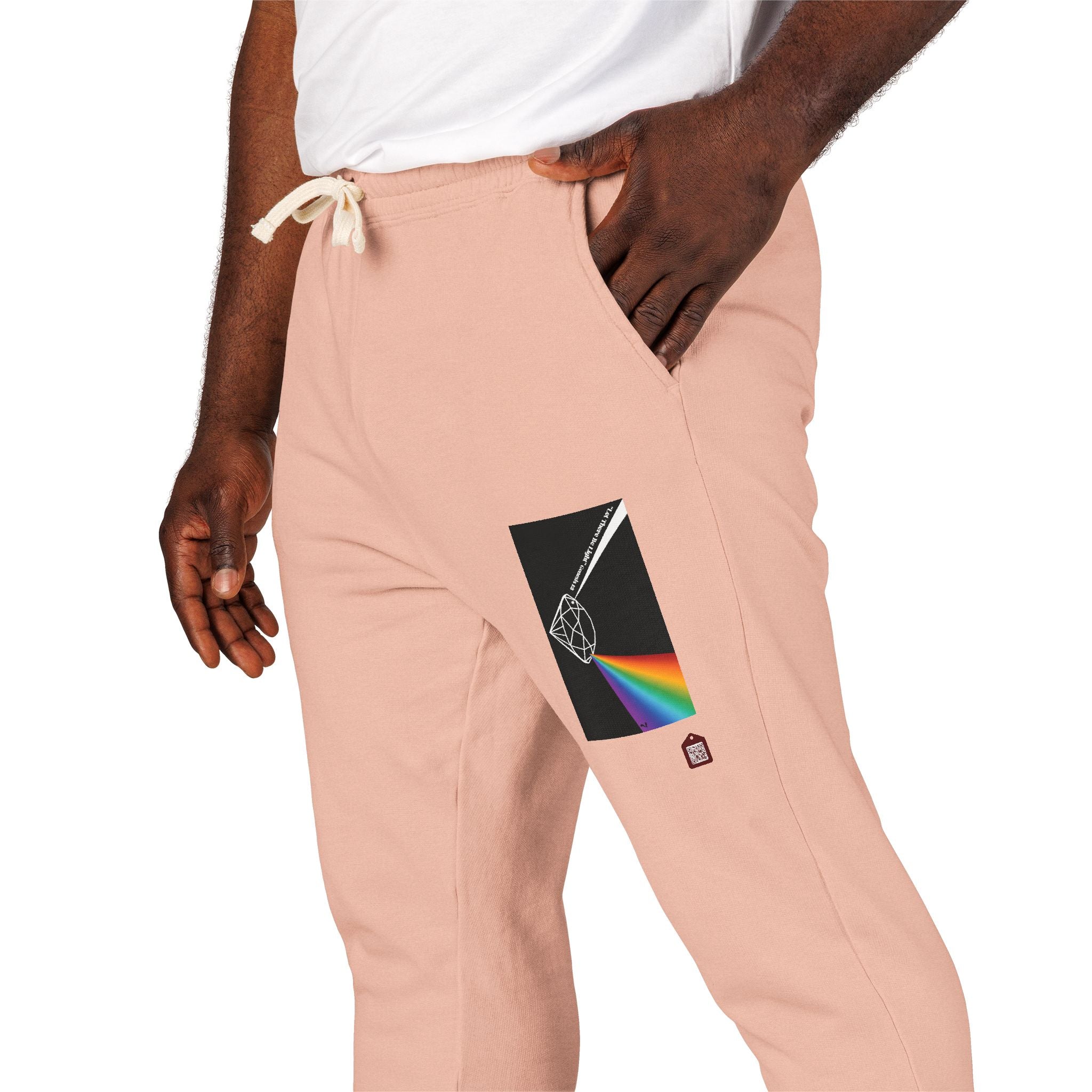 Fleece Sweatpants with Prism Bible Verse Pocket Graphic