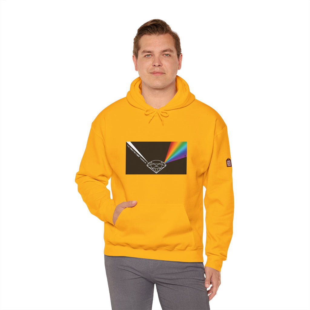 Unisex Prism Diamond "Let There Be Light" Hoodie | Rainbow Spectrum Prism Hooded Sweatshirt
