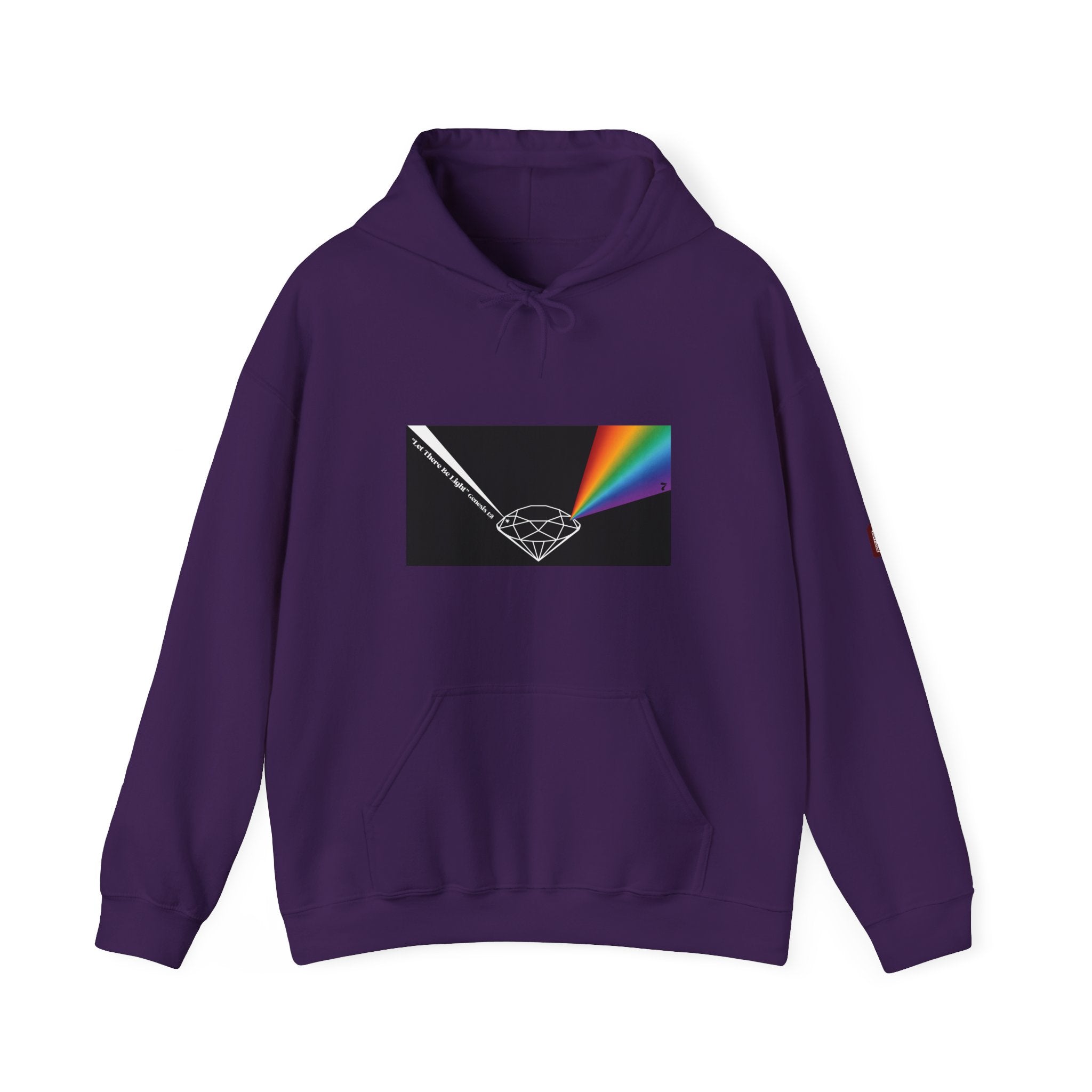Unisex Prism Diamond "Let There Be Light" Hoodie | Rainbow Spectrum Prism Hooded Sweatshirt