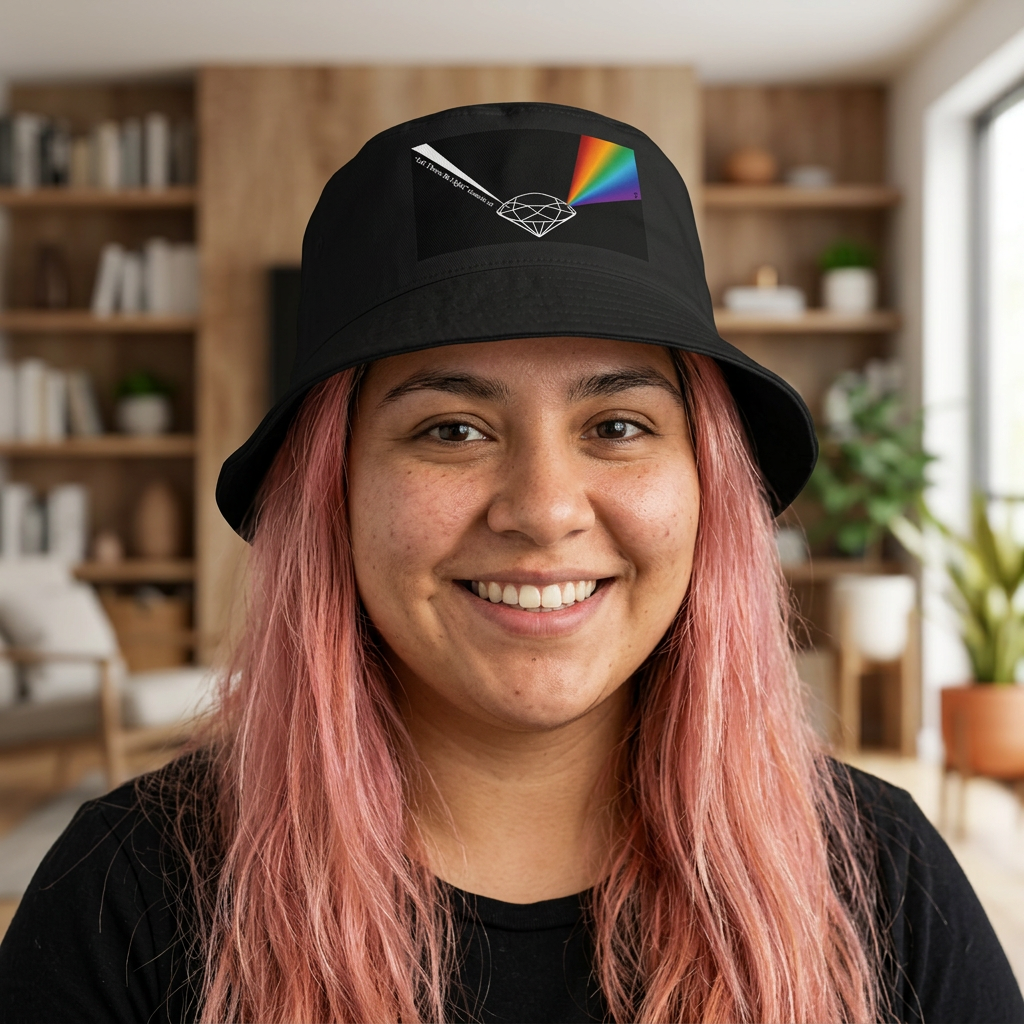 Prism Diamond Bucket Hat — Retro Rainbow Prism Graphic Hat