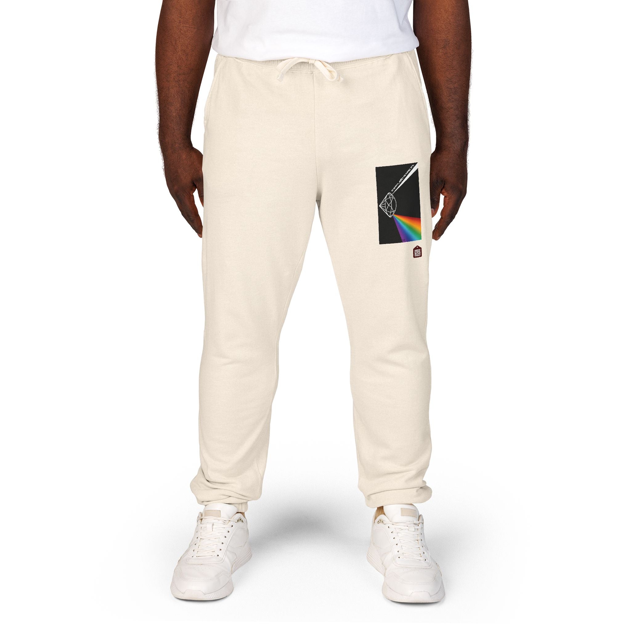 Fleece Sweatpants with Prism Bible Verse Pocket Graphic