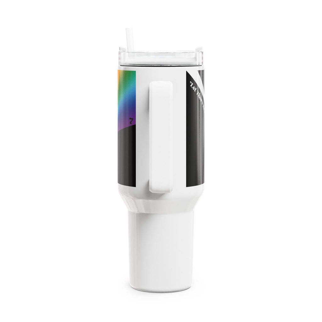 40oz Prism Diamond Tumbler — Black Rainbow Light Spectrum Travel Cup