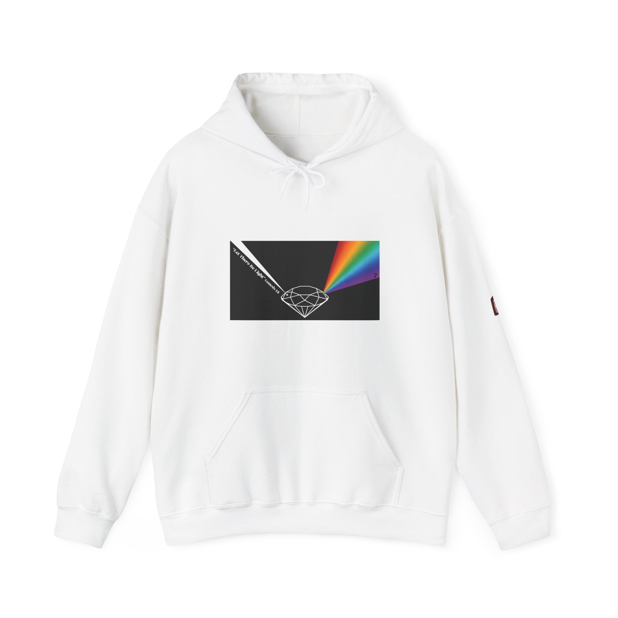 Unisex Prism Diamond "Let There Be Light" Hoodie | Rainbow Spectrum Prism Hooded Sweatshirt