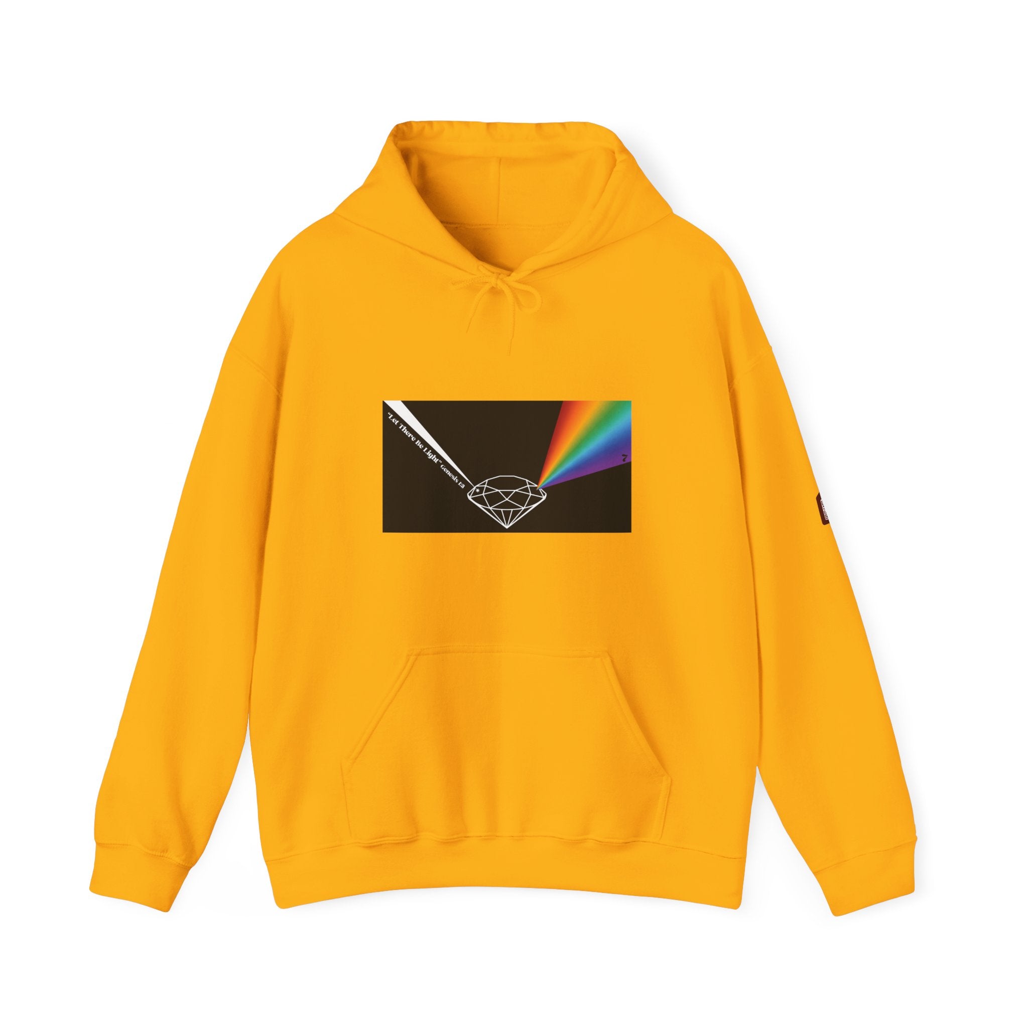 Unisex Prism Diamond "Let There Be Light" Hoodie | Rainbow Spectrum Prism Hooded Sweatshirt