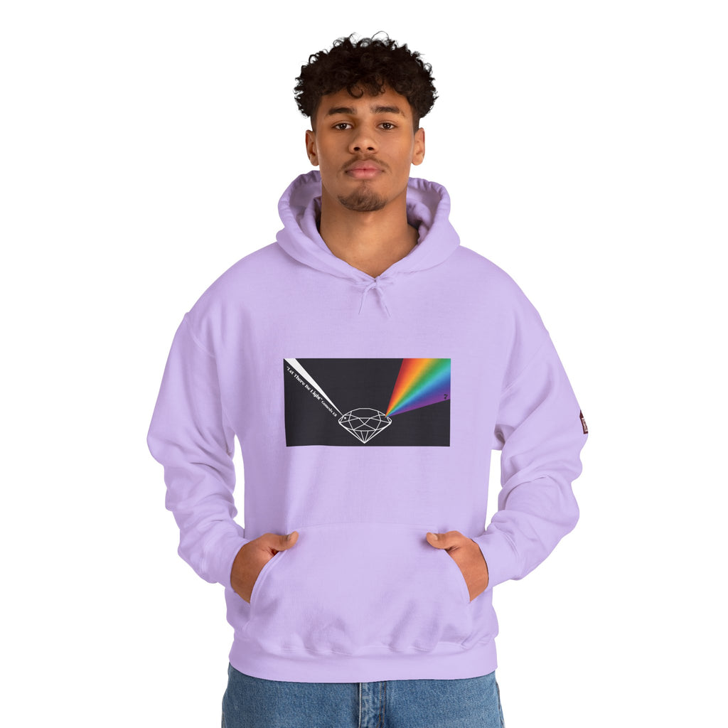 Unisex Prism Diamond "Let There Be Light" Hoodie | Rainbow Spectrum Prism Hooded Sweatshirt