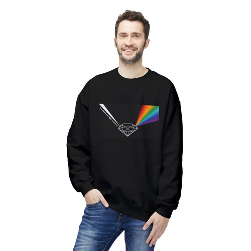 Crewneck Sweatshirt — "Let There Be Light" Rainbow Graphic
