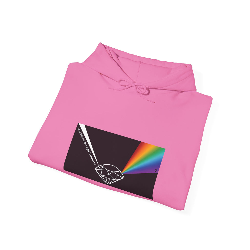 Unisex Prism Diamond "Let There Be Light" Hoodie | Rainbow Spectrum Prism Hooded Sweatshirt