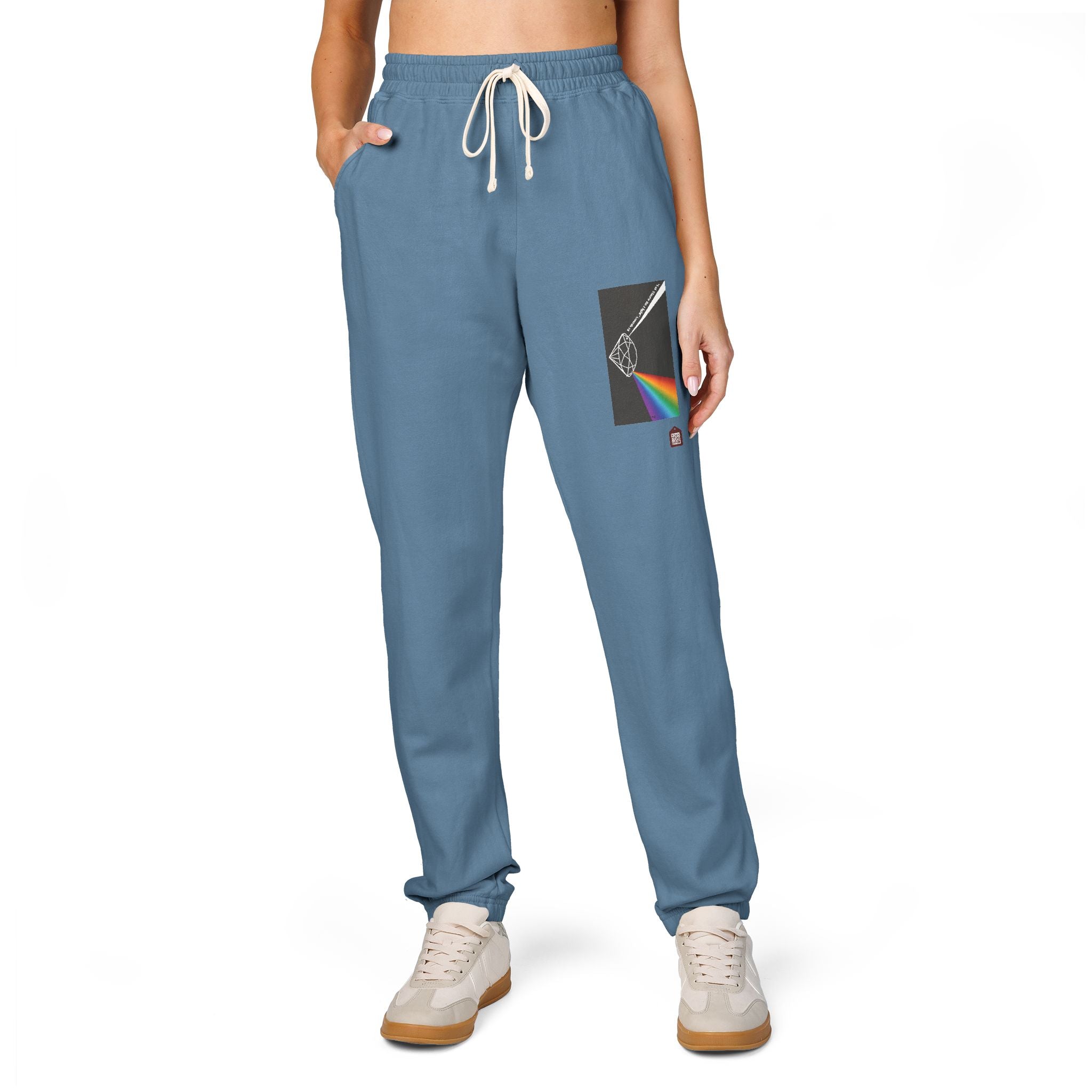 Fleece Sweatpants with Prism Bible Verse Pocket Graphic
