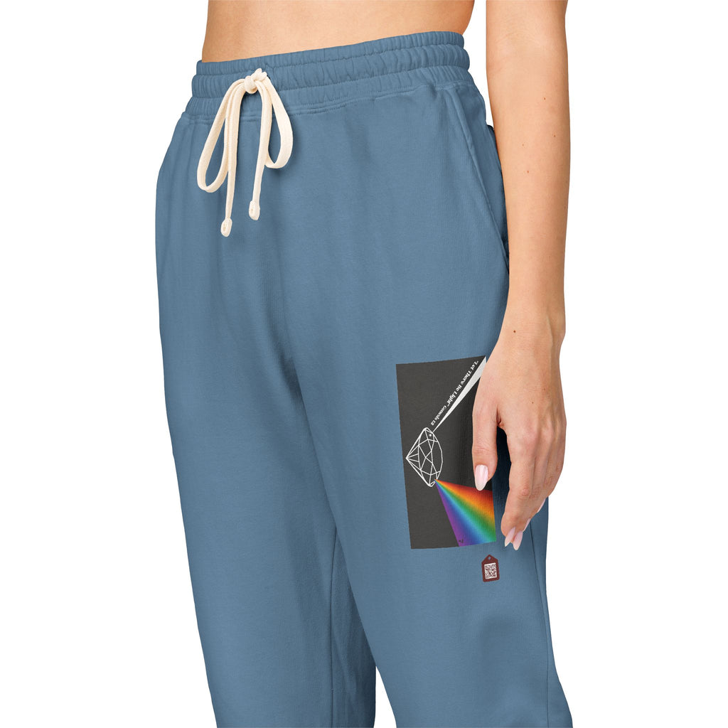 Fleece Sweatpants with Prism Bible Verse Pocket Graphic