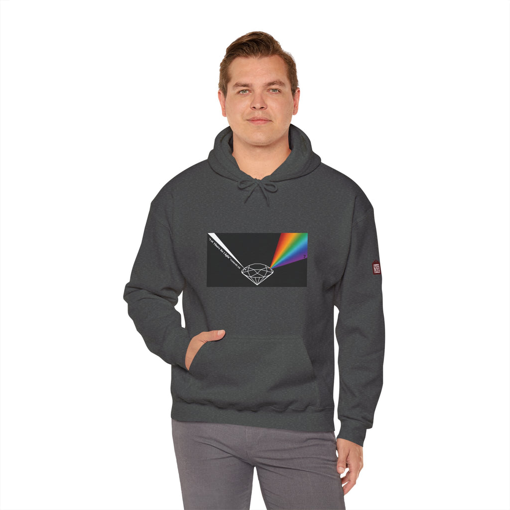 Unisex Prism Diamond "Let There Be Light" Hoodie | Rainbow Spectrum Prism Hooded Sweatshirt