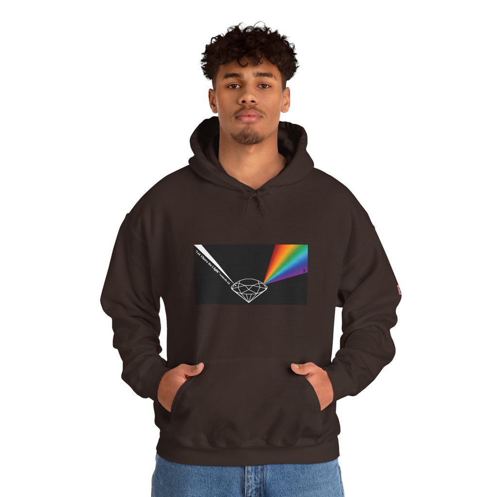 Unisex Prism Diamond "Let There Be Light" Hoodie | Rainbow Spectrum Prism Hooded Sweatshirt