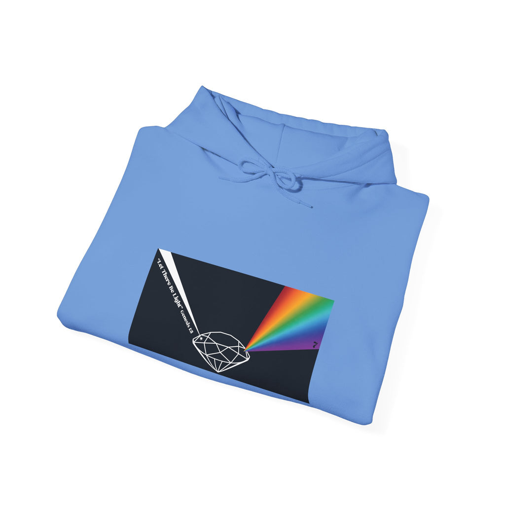 Unisex Prism Diamond "Let There Be Light" Hoodie | Rainbow Spectrum Prism Hooded Sweatshirt