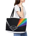 Weekender Tote Bag — Prism Diamond Rainbow Design Tote ("Let There Be Light")