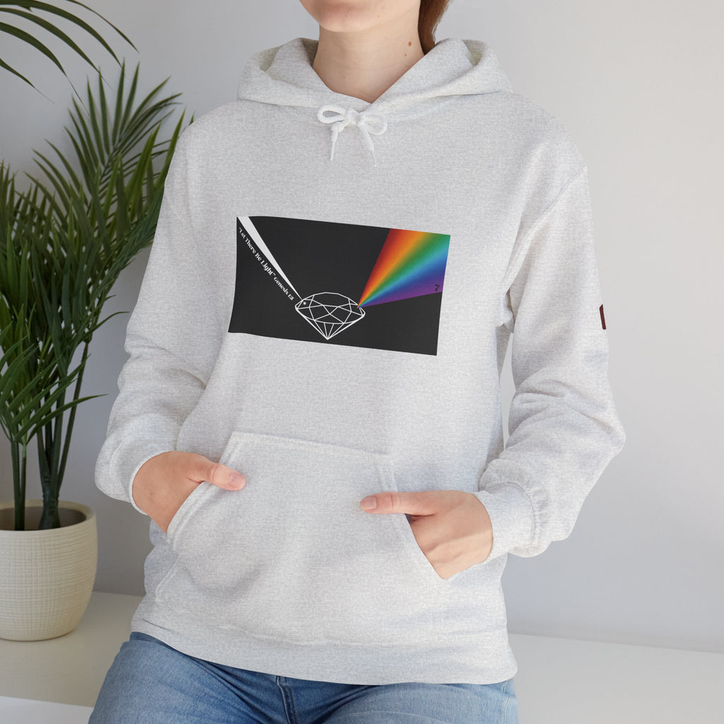 Unisex Prism Diamond "Let There Be Light" Hoodie | Rainbow Spectrum Prism Hooded Sweatshirt