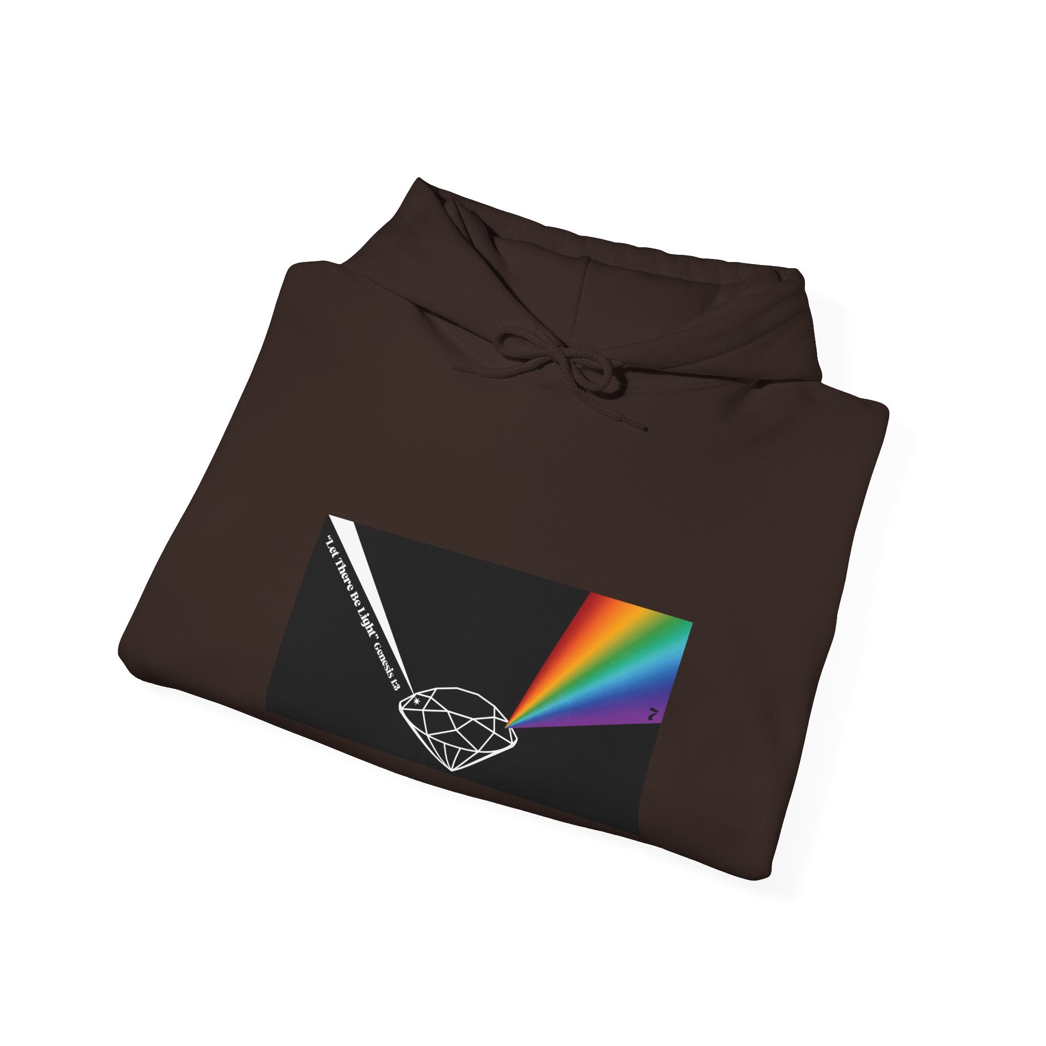 Unisex Prism Diamond "Let There Be Light" Hoodie | Rainbow Spectrum Prism Hooded Sweatshirt
