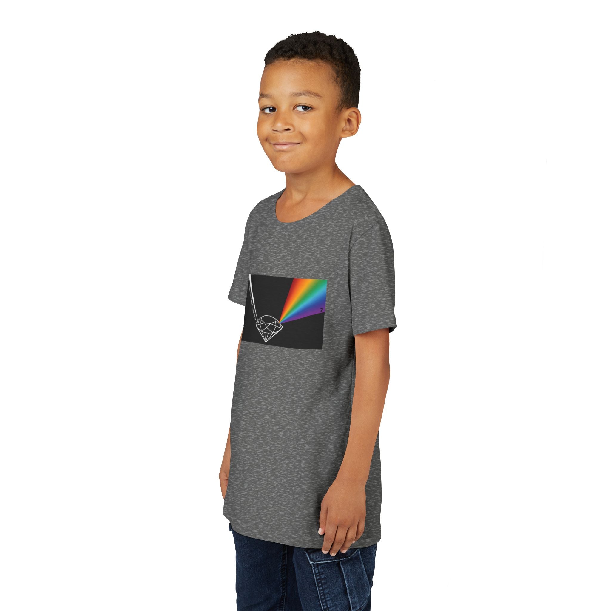 Youth Tee — Prism Diamond Rainbow Graphic Shirt