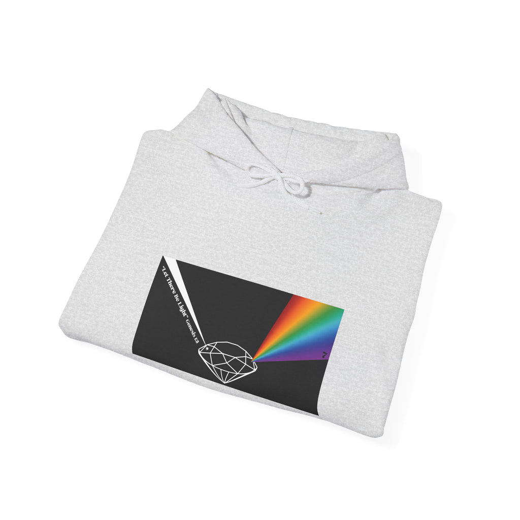 Unisex Prism Diamond "Let There Be Light" Hoodie | Rainbow Spectrum Prism Hooded Sweatshirt