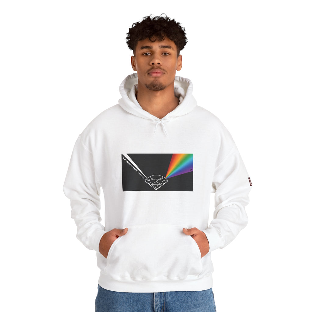 Unisex Prism Diamond "Let There Be Light" Hoodie | Rainbow Spectrum Prism Hooded Sweatshirt