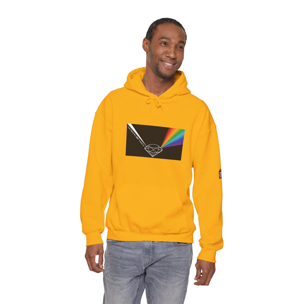 Unisex Prism Diamond "Let There Be Light" Hoodie | Rainbow Spectrum Prism Hooded Sweatshirt