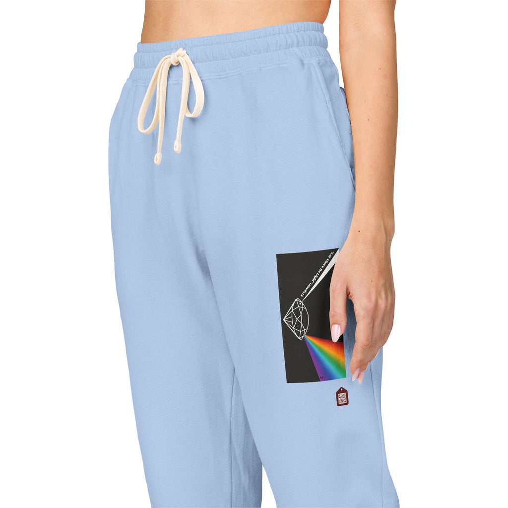 Fleece Sweatpants with Prism Bible Verse Pocket Graphic